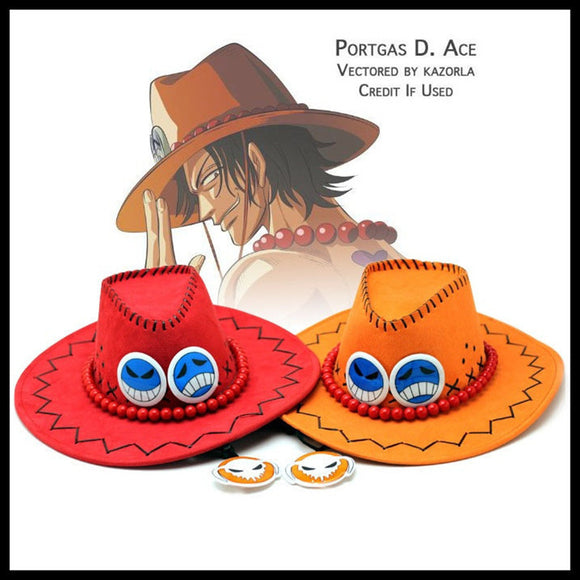 One Piece Ace Hat Cosplay Cowboy Punk Hats