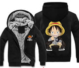 One Piece Sweatshirt Coat Luffy Chopper Print Zipper Hoodie