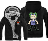 One Piece Sweatshirt Coat Luffy Chopper Print Zipper Hoodie