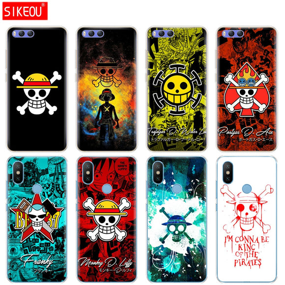 One Piece Logo Silicone Cover Case For Xiaomi Mi 8 8SE A1 A2 lite 5 5S 5X 6 Mi5 MI6 NOTE 3 MAX Mix 2 2S