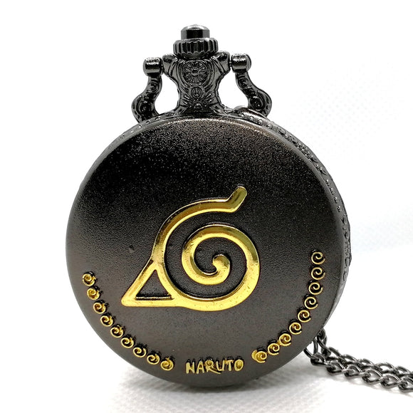 Naruto Arrival Black Gold Pocket Watch